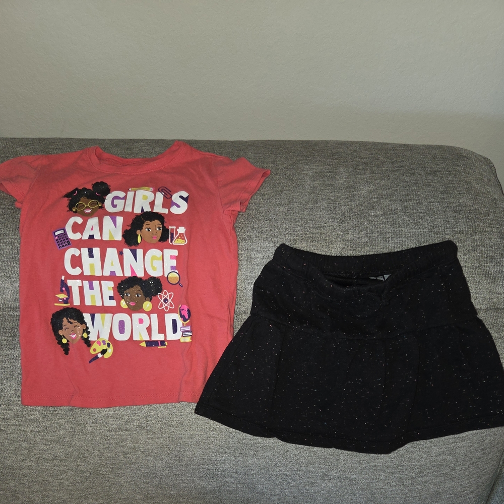 Girls' T-shirt/Skirt Set - Size XS